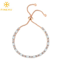 2021 Hot Selling Adjustable Cubic Zirconia Rose Gold Plated Women Tennis Bracelet